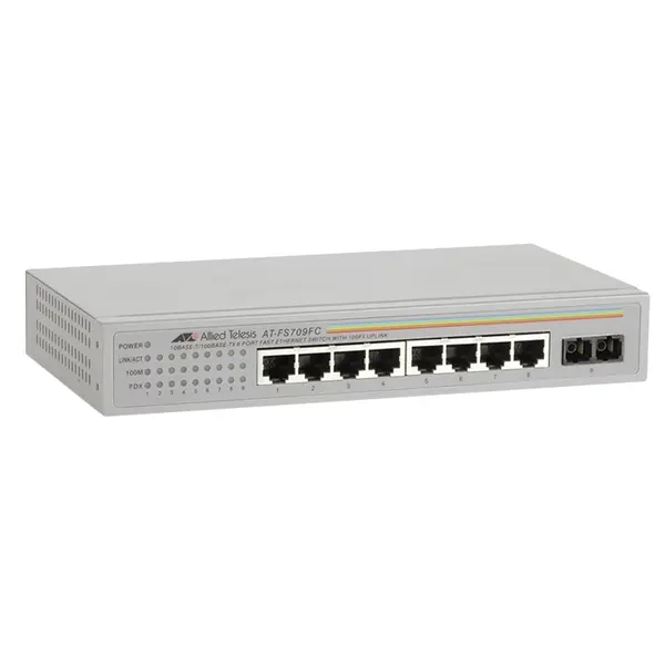 AT-FS709FC-60 Allied Telesis FS700 Series 8 x Ports 10/100Base-TX Rack-mountable Layer 2 Unmanaged Fast Ethernet Network Swit...