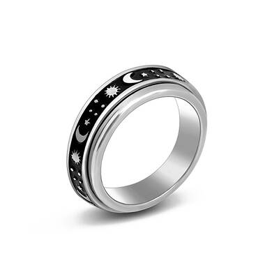 Non-Tarnish Stainless Steel Rotating Finger Ring