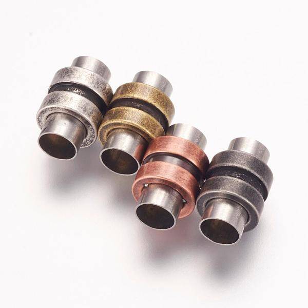 304 Stainless Steel Magnetic Clasps with Glue-in Ends