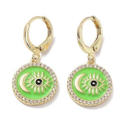 Real 18K Gold Plated Brass Dangle Leverback Earrings
