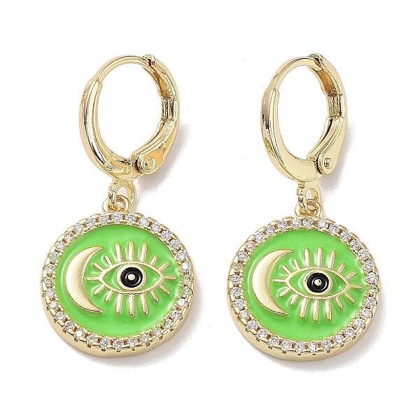 Real 18K Gold Plated Brass Dangle Leverback Earrings