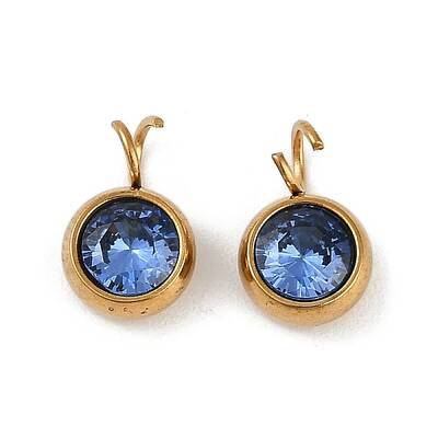 Ion Plating(IP) 304 Stainless Steel Micro Pave Cubic Zirconia Charms
