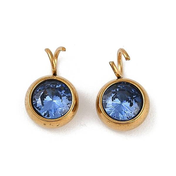 Ion Plating(IP) 304 Stainless Steel Micro Pave Cubic Zirconia Charms