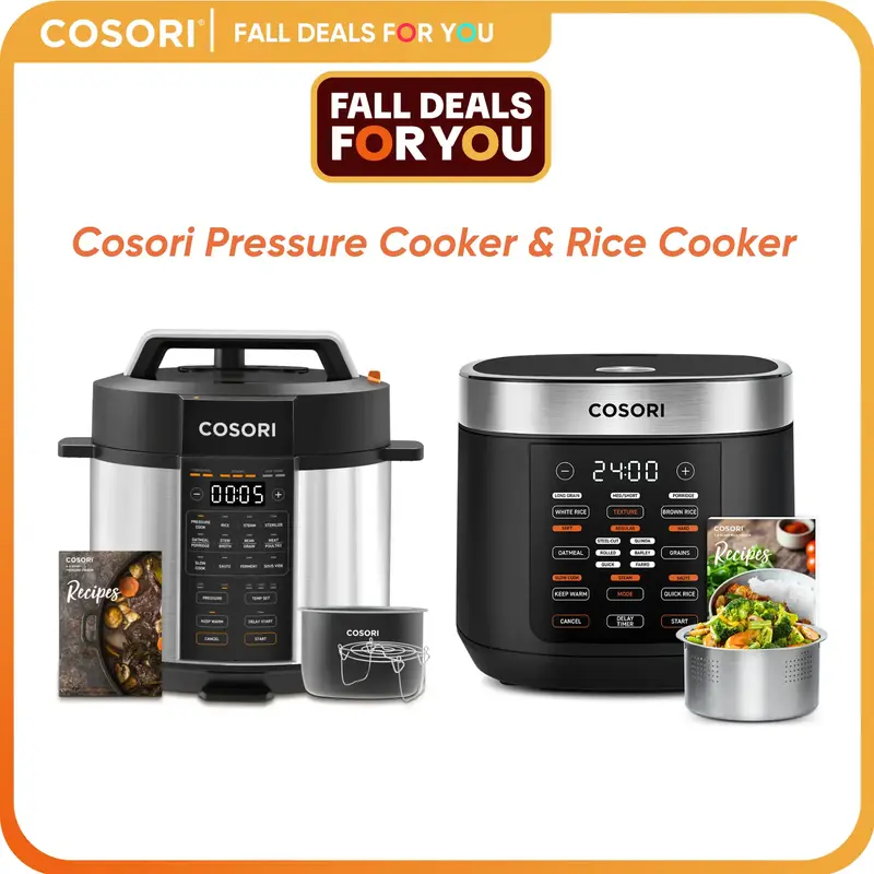 COSORI 9-in-1 Electric Pressure Cooker & 18-in-1 Rice Cooker Bundle: 6 Qt & 5 Qt, Rice, Sauté, Slow Cook, Steam, Sous Vide, ...