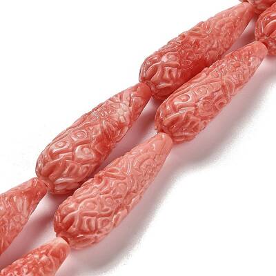 Synthetic Shell Carved Beads Strands