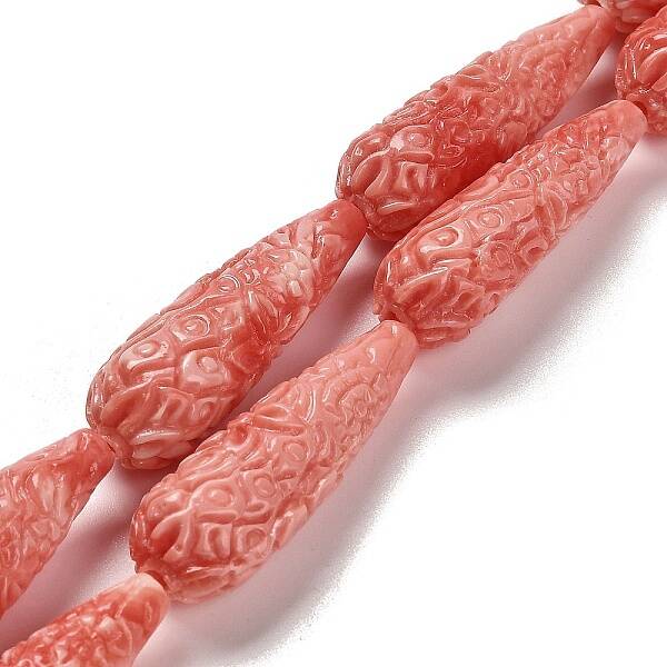 Synthetic Shell Carved Beads Strands