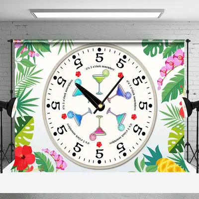 Floral Plant Its 5 Oclock Somewhere Party Backdrop - Aperturee