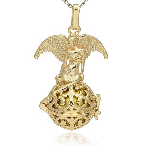 Golden Tone Brass Hollow Round Cage Pendants