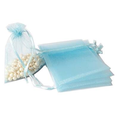 100Pcs Rectangle Organza DIY Craft Drawstring Bags