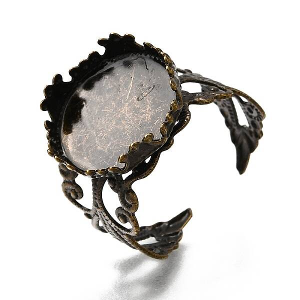 Antique Bronze Brass Filigree Ring Components