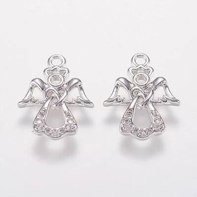 Brass Micro Pave Cubic Zirconia Charms