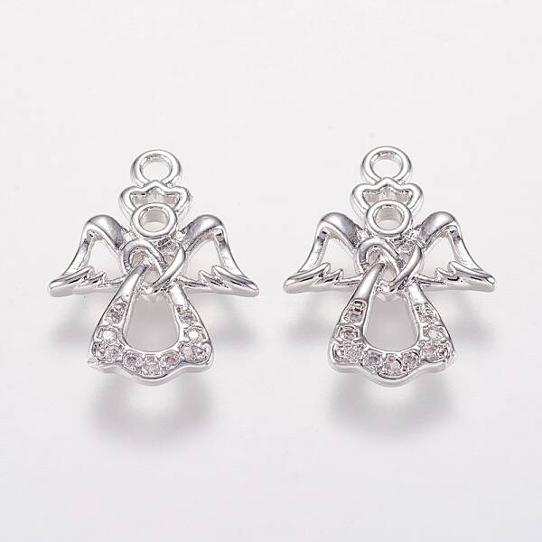Brass Micro Pave Cubic Zirconia Charms