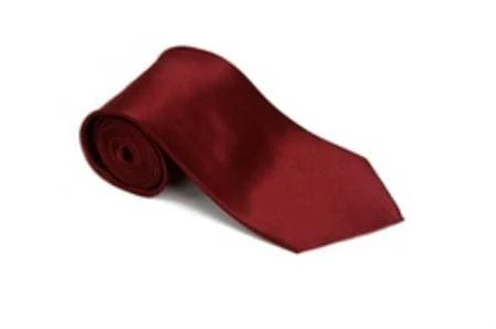 Wholesale Mens Ties Bulk - Burgundy ~ Maroon ~ Wine Color 100% Silk Solid Necktie With Handkerchief Buy 10 Of Same Color Tie