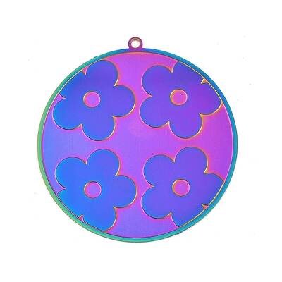 304 Stainless Steel Etched Metal Embellishments Pendants