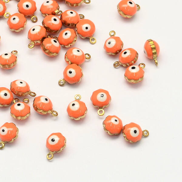 Golden Tone Brass Enamel Charms