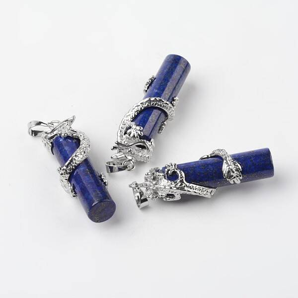 Tube Natural Lapis Lazuli Pendants