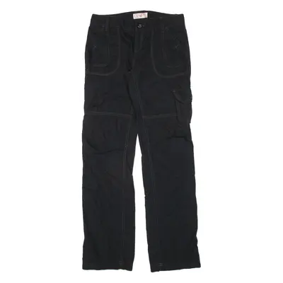 OP Cargo Womens Trousers Black Regular Straight W30 L31