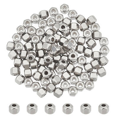 100Pcs Eco-Friendly 201 Stainless Steel Beads