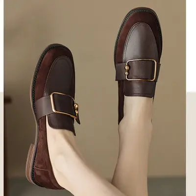 CHIKO Zahra Round Toe Block Heels Loafers Shoes