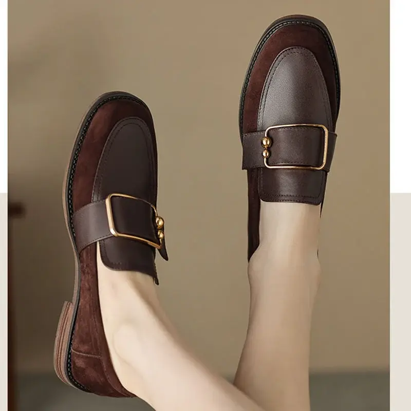 CHIKO Zahra Round Toe Block Heels Loafers Shoes