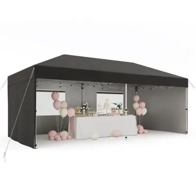 Garvee 10'x20' Pop-Up Canopy Tent - 210D Oxford Fabric Portable Instant Commercial Tent with 4 Sidewalls, Stakes, Ropes & San...