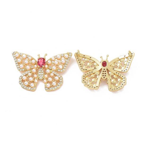 Brass Micro Pave Cubic Zirconia 2-Loop Pendants