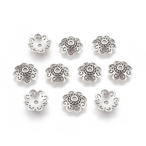 Tibetan Style Alloy Bead Caps