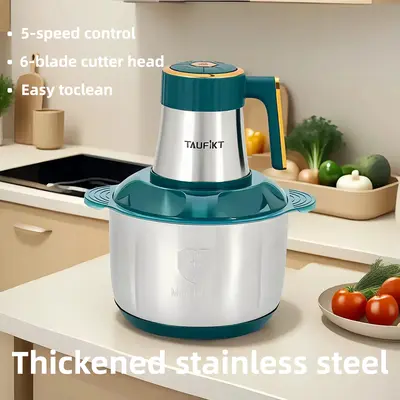 TAUFIKT 5L 5-speed 6-blade 6-second Meat Stuffing Machine, Household Multi-function, Minced Meat And Vegetable Stuffing, Garl...