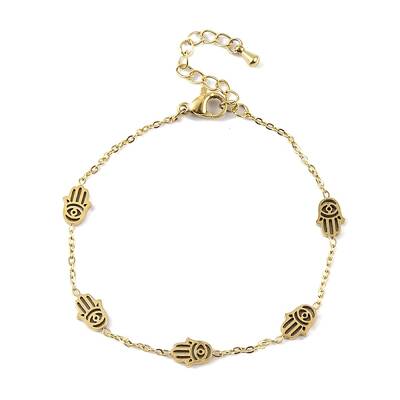 Ion Plating(IP) 304 Stainless Steel Link Chain Bracelets for Women