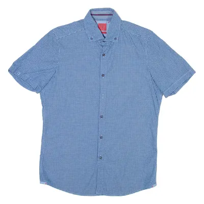 OLYMP Body Fit Mens Shirt Blue Check M