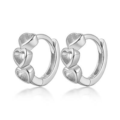 Anti-Tarnish Rhodium Plated 925 Sterling Silver Hoop Earrings