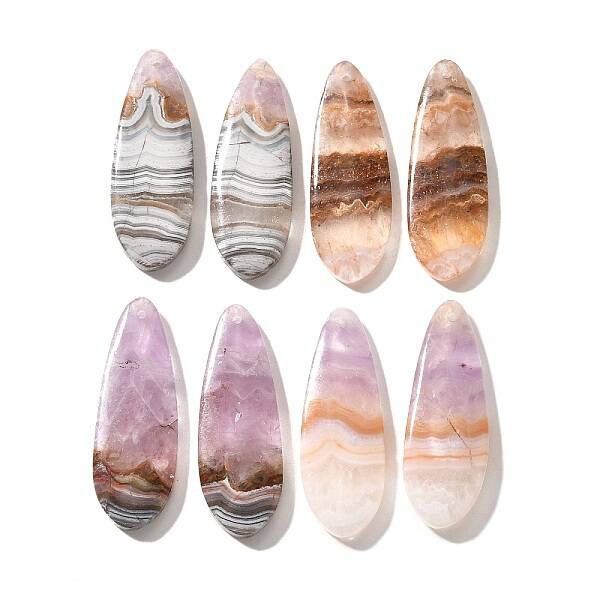 Natural Amethyst Lace Agate Pendants