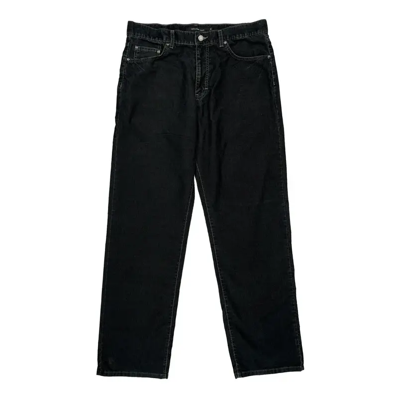 Calvin Klein Cord Trousers - 35? Waist Black Cotton