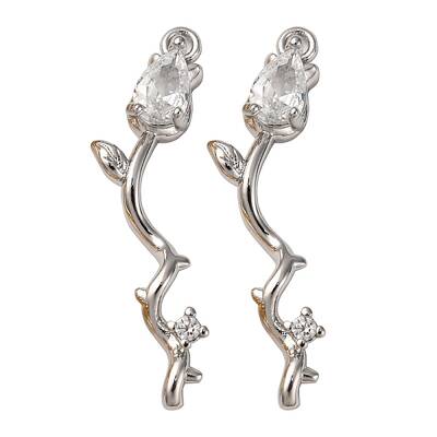 Brass Micro Pave Clear Cubic Zirconia Pendants