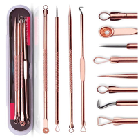 Blackhead Remover Pimple Comedone Extractor Tool - Rose 4 Piece Set for Acne Removal - Best Blemish Treatment for Nose and Fa...