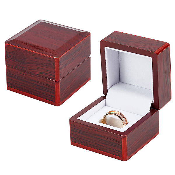 Square Wooden One Championship Ring Display Box