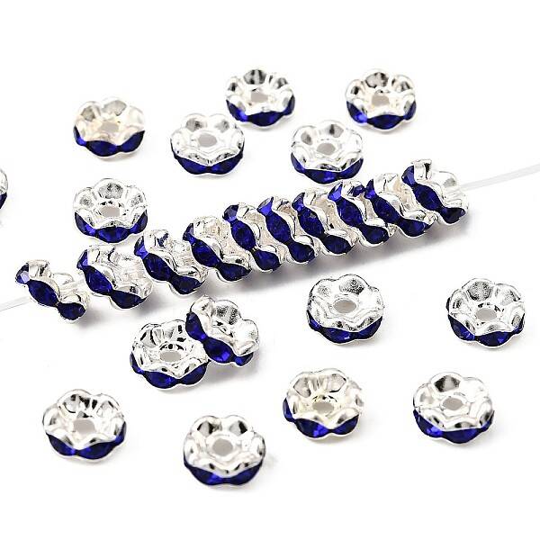 Brass Rhinestone Spacer Beads