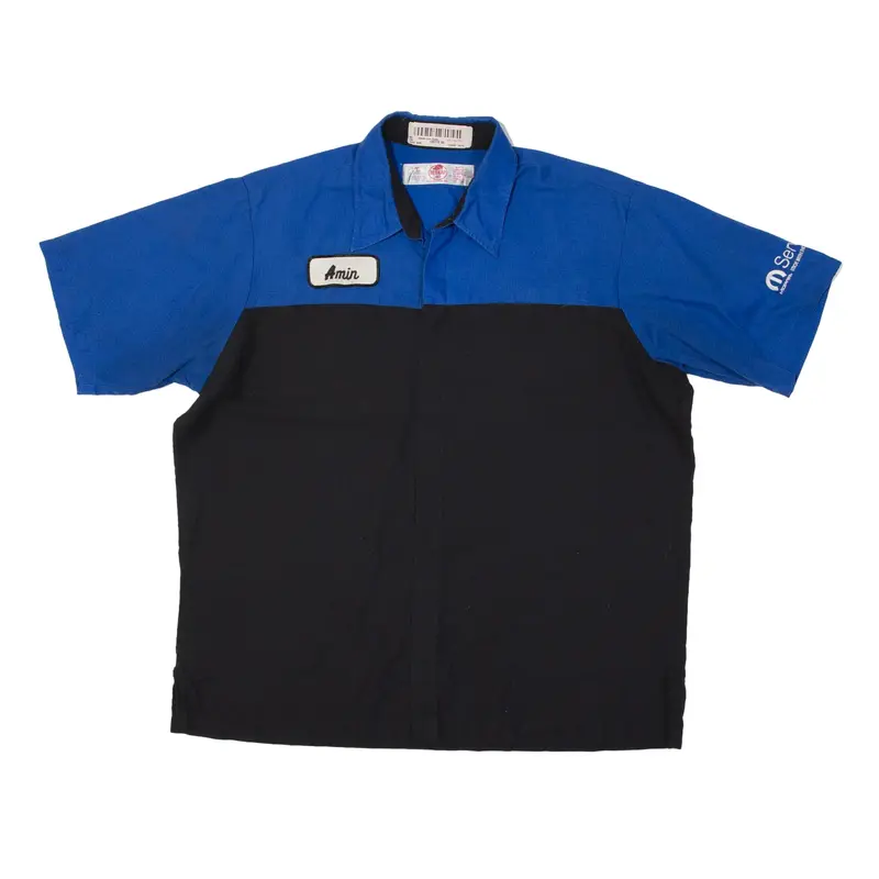 RED KAP Worker Shirt Blue Short Sleeve Mens XL