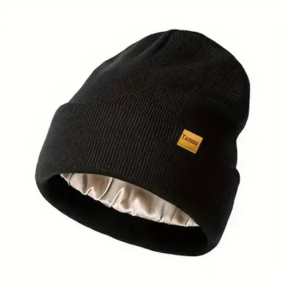 Cozy Solid Color Satin Lining Bonnet Hats, Hat for Men & Women, Bonnet Hats Suitable for Fall Streetwear Fall Clothing, Outdo...