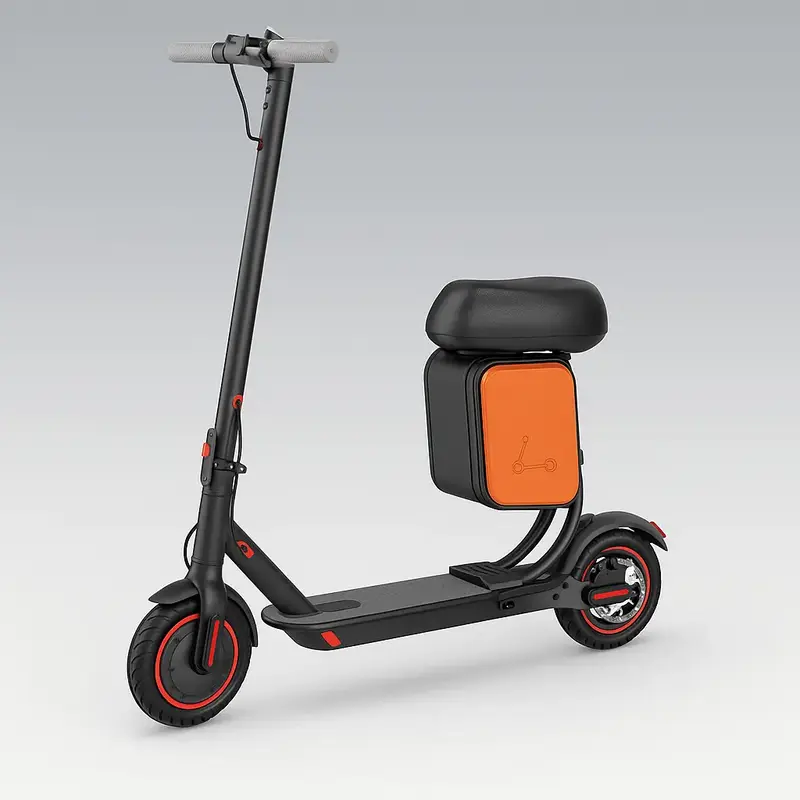 Electric Scooter – 19 MPH Max Speed, with Seat and Luggage Box, 8.5 Honeycomb Solid Tires, 350W Motor, 12 Miles Range, Fo...