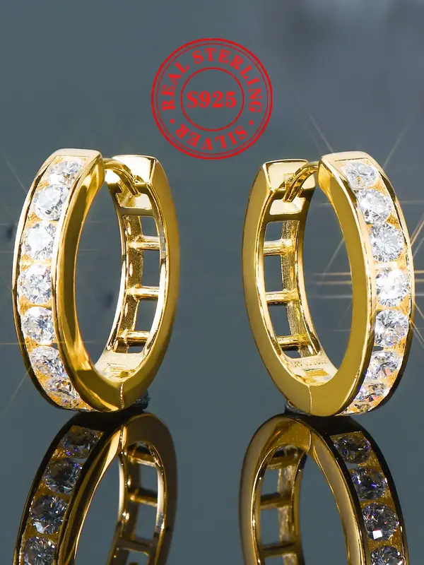 S925 Sterling Silver 0.96 Carat Synthetic Moissanite Earrings, Luxury Gorgeous Earrings for Women & Girls, Trendy All-match J...