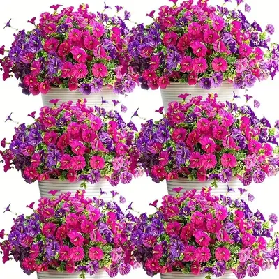 Artificial Flower (16pcs/set), Faux Flower, Decorative Flower for Home Garden, Porch, Window Box, Yard and Seasonal Celebrati...