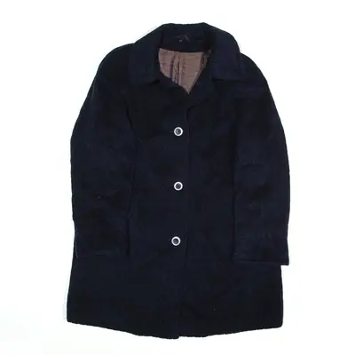 AGJ Overcoat Jacket Blue Striped Womens L