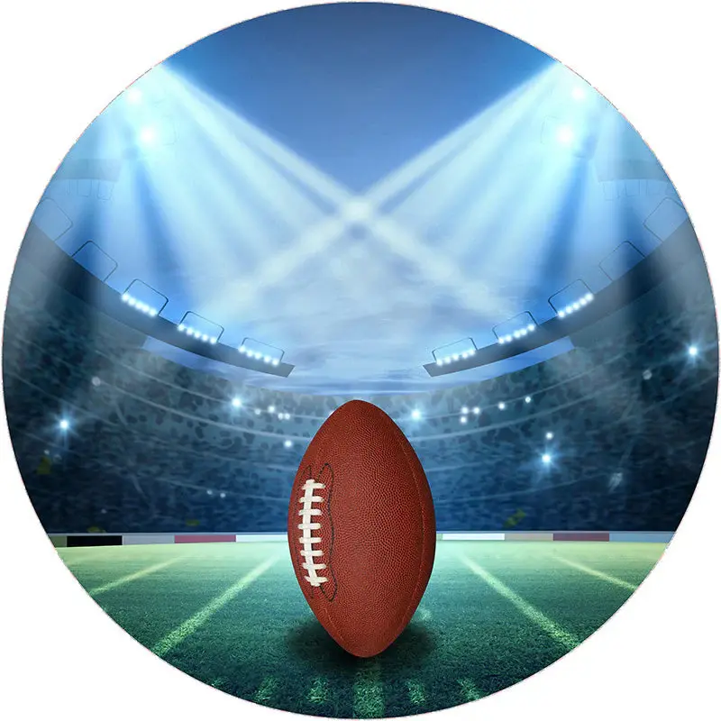 Aperturee American Football Theme Round Birthday Backdrop Kit For Boy | Custom Round Backdrop | Round Party Backdrop | Round ...