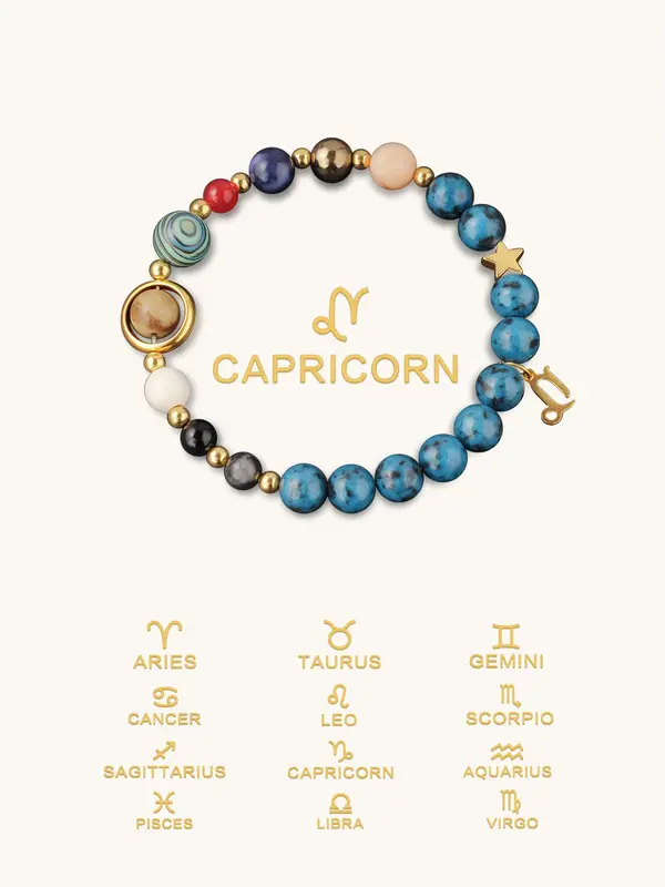 12 Constellation Natural Crystal Bracelet, Fashionable Simple and Casual Bracelet, Suitable for Wearing at Any Time, Birthday...
