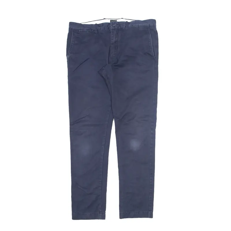 J CREW 484 Broken In Chino Trousers Blue Regular Tapered Mens W32 L32