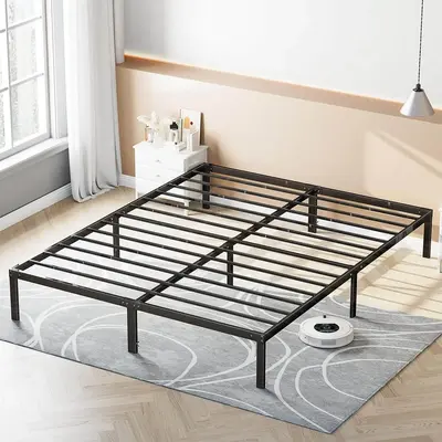 Bed Frame Heavy Duty Metal Platform Bed Frames with Storage, Queen Size Bed, 14 inch, Noise Free, Heavy Duty Steel, No Box Sp...
