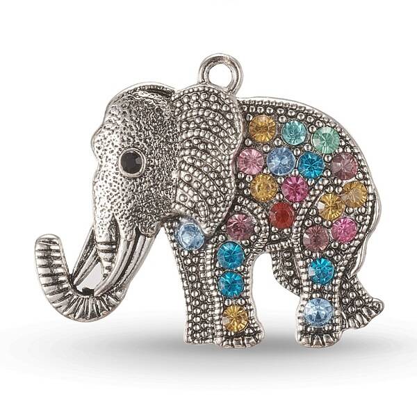Tibetan Style Alloy Rhinestone Big Pendants
