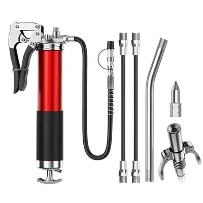 Manual Grease Gun Kit, Manual High Pressure Handheld Grease Gun with Quick Release Coupler, Professional Hand Tool for Home &...