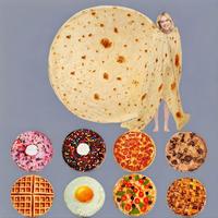 Food Themed Lightweight Cozy Blanket, 1/2 Counts Realistic Donut & Pizza & Tortilla Pattern Throw Blanket, Soft Comfortable N...